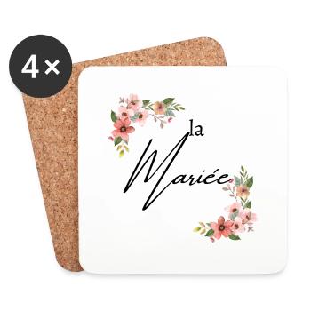 La mariée floral - Dessous de verre (lot de 4) - blanc - Devant