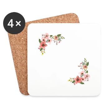 La mariée floral - Dessous de verre (lot de 4) - blanc - Devant