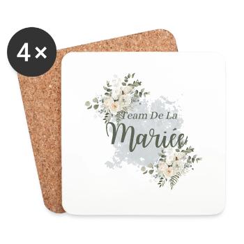 Team de la mariée floral - Dessous de verre (lot de 4) - blanc - Devant