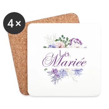 La mariée floral - Dessous de verre (lot de 4) - blanc - Devant
