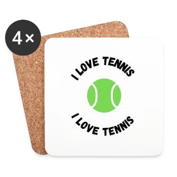 I love tennis - Dessous de verre (lot de 4) - blanc - Devant