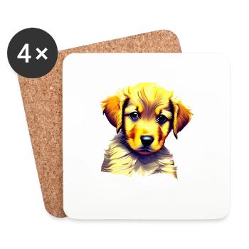 Dogs Dog owners Puppy Golden Retriever - Coasters (set of 4) - white - Front