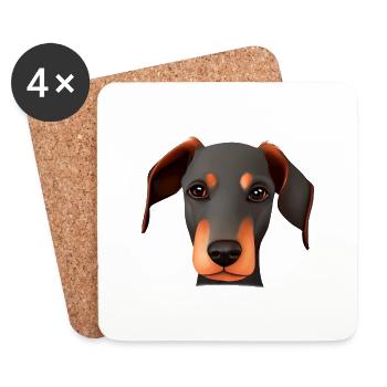 Doberman Dog Doberman Puppy Doberman Trainer - Coasters (set of 4) - white - Front