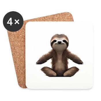 Yoga Yoga Trainer Asana Yoga Sport Sloth Yogi - Coasters (set of 4) - white - Front