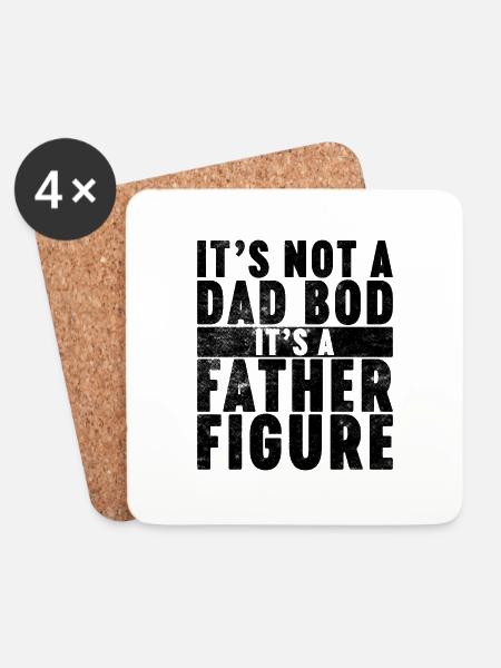 Es ist kein Dad Bod, es ist eine Vaterfigur - Untersetzer (4er-Set) - Weiß