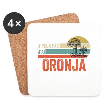 j'peux pas j'ai Oronja champignon Oronja - Dessous de verre (lot de 4) - blanc - Devant