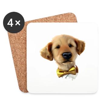 Hundebesitzer Golden Retriever Hundewelpe Hunde - Untersetzer (4er-Set) - Weiß - Vorne