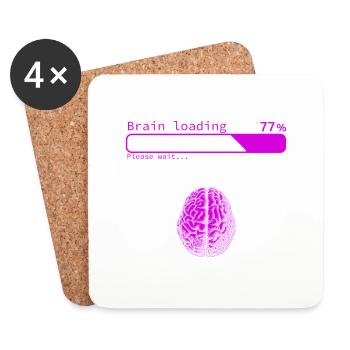 Brain Loading - Coasters (set of 4) - white - Front