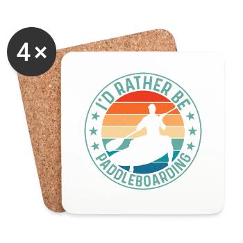 I'd Rather Be Paddleboarding Stand Up Paddling Boa - Untersetzer (4er-Set) - Weiß - Vorne