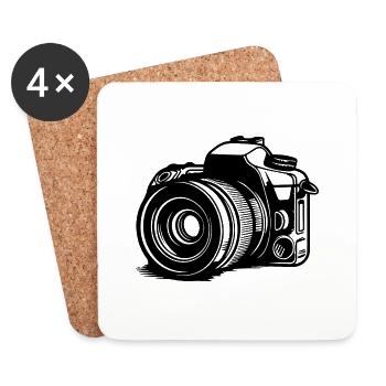 Photographe Photographie Caméra de photographie - Dessous de verre (lot de 4) - blanc - Devant