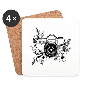 Photographe Photographie Caméra de photographie - Dessous de verre (lot de 4) - blanc - Devant