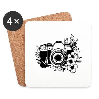 Photographe Photographie Caméra de photographie - Dessous de verre (lot de 4) - blanc - Devant
