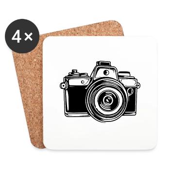 Photographe Photographie Caméra de photographie - Dessous de verre (lot de 4) - blanc - Devant