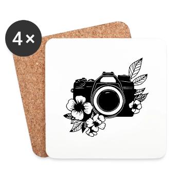 Photographe Photographie Caméra de photographie - Dessous de verre (lot de 4) - blanc - Devant