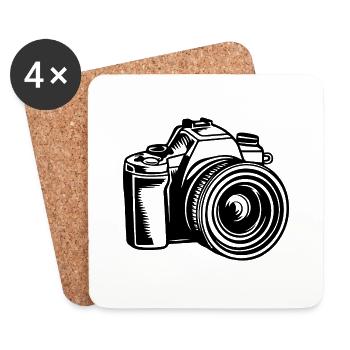 Photographe Photographie Caméra de photographie - Dessous de verre (lot de 4) - blanc - Devant