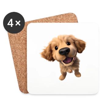 Puppy Golden Retriever Dogs Dog Owners - Coasters (set of 4) - white - Front