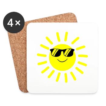 Sourire du soleil - Dessous de verre (lot de 4) - blanc - Devant