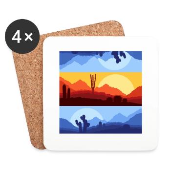 Ambiance des soirées d'été - Dessous de verre (lot de 4) - blanc - Devant
