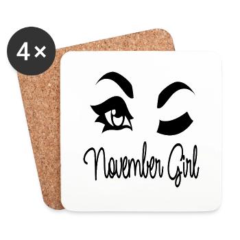 Fille de novembre - Dessous de verre (lot de 4) - blanc - Devant