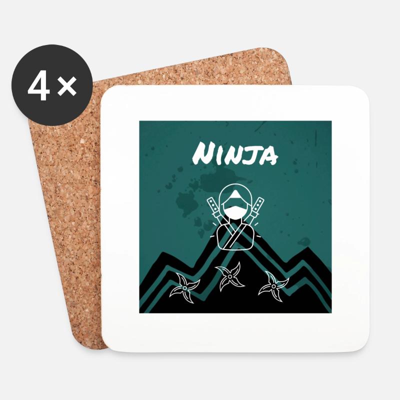 Ninja - Untersetzer (4er-Set) - Weiß