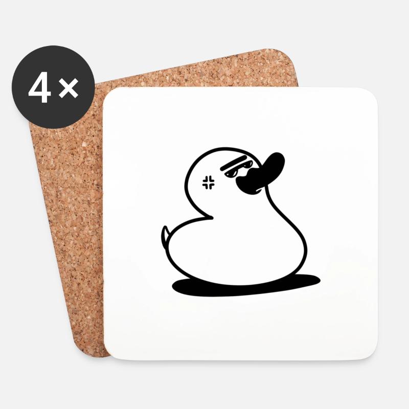 Rubber Duck You - Untersetzer (4er-Set) - Weiß