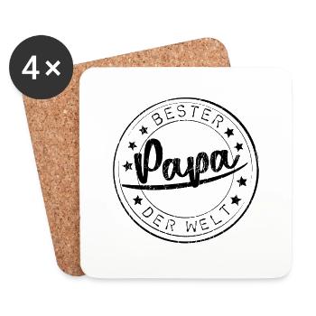 Bester Papa Vatertag - Untersetzer (4er-Set) - Weiß - Vorne