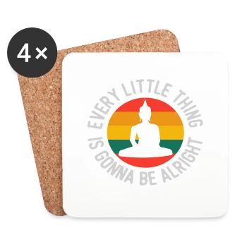 Every little thing is gonna be alright Yoga - Untersetzer (4er-Set) - Weiß - Vorne