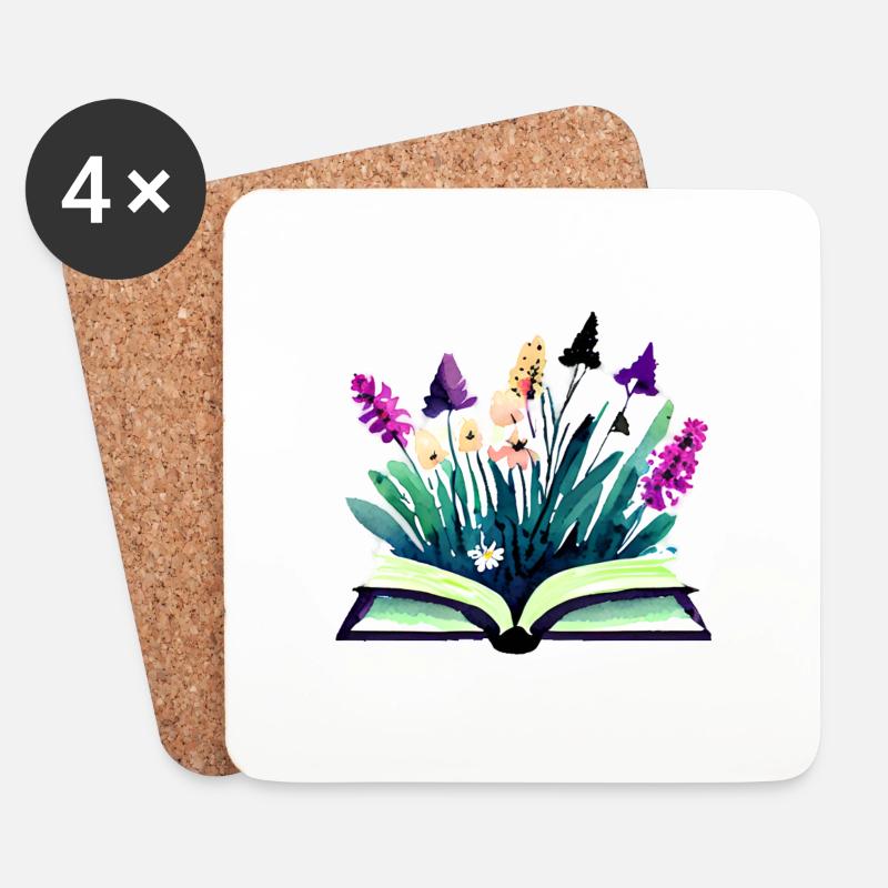 Buch Leser Buchliebhaber Geschenk Lesen Bücher - Untersetzer (4er-Set) - Weiß