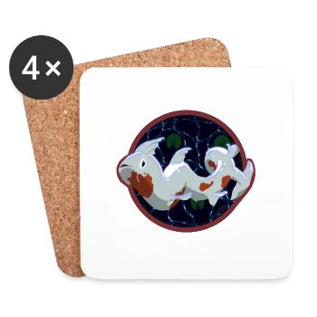 Koi Dragon - Coasters (set of 4) - white - Front