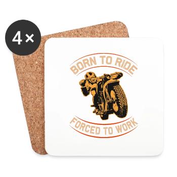 Born To Ride Motorrad Design - Untersetzer (4er-Set) - Weiß - Vorne