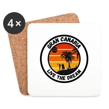 Gran Canaria - Live the Dream - Coasters (set of 4) - white - Front
