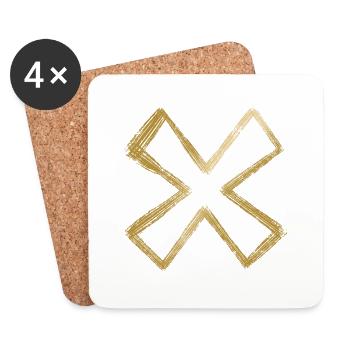 Golden cross - Coasters (set of 4) - white - Front