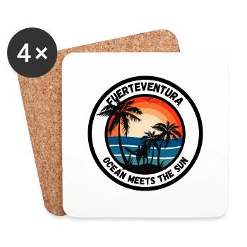 Fuerteventura - Ocean meets the Sun - Coasters (set of 4) - white - Front