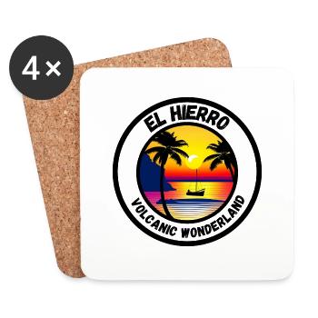 El Hierro - Pays des merveilles volcaniques - Dessous de verre (lot de 4) - blanc - Devant