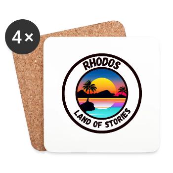 Rhodes - Terre d’histoires - Dessous de verre (lot de 4) - blanc - Devant