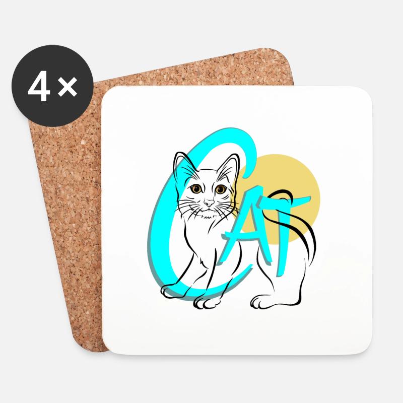 CAT - Coasters (set of 4) - white