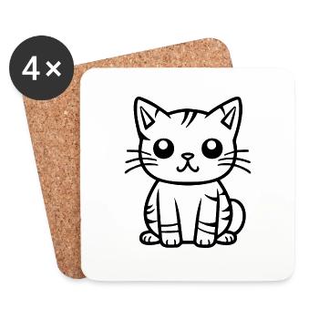 Cat Cat Kitten Cat Lady - Coasters (set of 4) - white - Front
