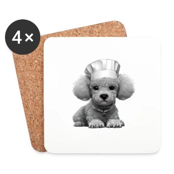 Caniche Dog Propriétaire Caniche Chiot Chien Amour Chien Chiot - Dessous de verre (lot de 4) - blanc - Devant
