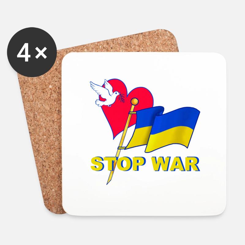 Stop War - Coasters (set of 4) - white