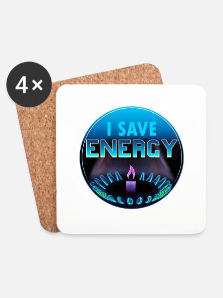 I save energy - Coasters (set of 4) - white