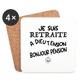 Vive la retraite - Dessous de verre (lot de 4) - blanc - Devant