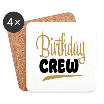 Birthday Crew - Untersetzer (4er-Set) - Weiß - Vorne
