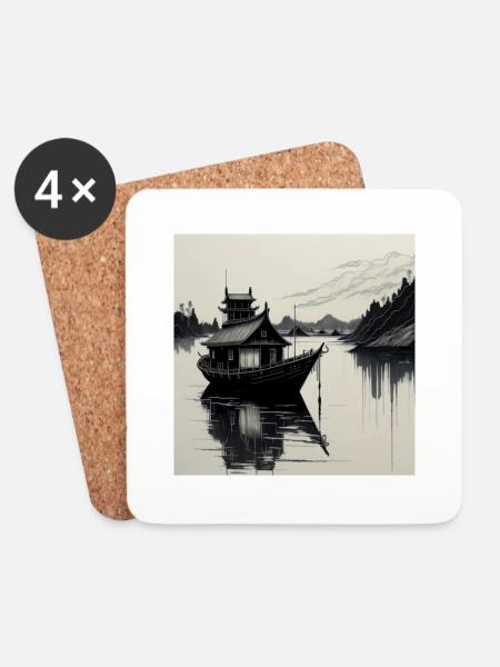 japan culture - Coasters (set of 4) - white