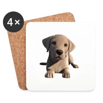 Labrador Retriever Labrador Propriétaire Chiot - Dessous de verre (lot de 4) - blanc - Devant