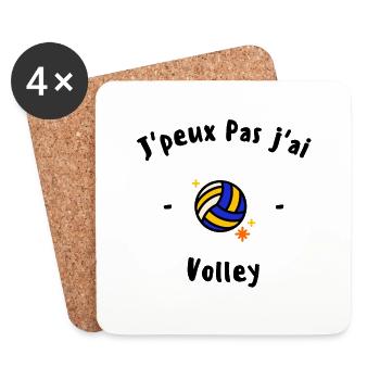 J peux pas j ai Volley - Dessous de verre (lot de 4) - blanc - Devant
