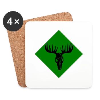 Moose Skull - Coasters (set of 4) - white - Front