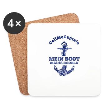 Call me Captain - Mein Boot meine Regeln - Untersetzer (4er-Set) - Weiß - Vorne
