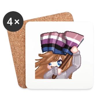 Pillowg1rl Emote mit Lesbianflagge - Untersetzer (4er-Set) - Weiß - Vorne