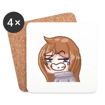 Pillowg1rl Emote Smirk - Untersetzer (4er-Set) - Weiß - Vorne