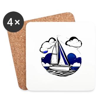 Voile Sailor Sailing Ship Voilier Voilier - Dessous de verre (lot de 4) - blanc - Devant